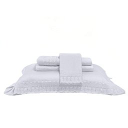Jogo de Cama Queen 300 Fios Cristal Renda Renascença 4 Peças Percal Buettner - 1