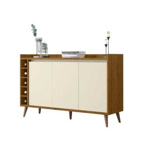 Buffet com Adega Estilo Freijó com Off-White