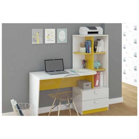 Mesa de Computador Elisa C- 2 Gavetas e 6 Nichos Cinamomo - Permóbili