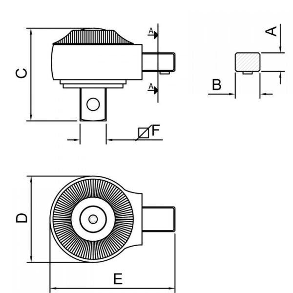 Cabeça Intercambiável Chave Catraca 3/8" Encaixe 9x12 Tramontina PRO - 2