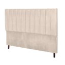 Ver imagem 1 de Cabeceira Estofada Cama Box Solteiro 90cm Chiara Suede Bege
