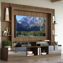 Ver imagem 7 de Estante Com Suporte Tv 65" Portas C/ Espelho Oslo Multimóveis V3382 Madeirado/Lacca Fumê