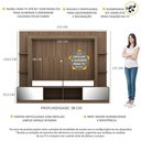 Ver imagem 6 de Estante Com Suporte Tv 65" Portas C/ Espelho Oslo Multimóveis V3382 Madeirado/Lacca Fumê