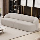 Ver imagem 2 de Sofá 3 Lugares Curvo Orgânico para Sala Living 250cm Barolo L06 Bouclê Bege - Lyam Decor