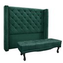 Ver imagem 1 de Cabeceira Cama Box King 195cm e Recamier Vicenza Veludo S04 - D’Rossi