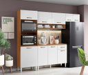 Ver imagem 1 de Cozinha Compacta Atenas com Balcão 120cm com Tampo Mdp - Cinamomo/branco Aramóveis