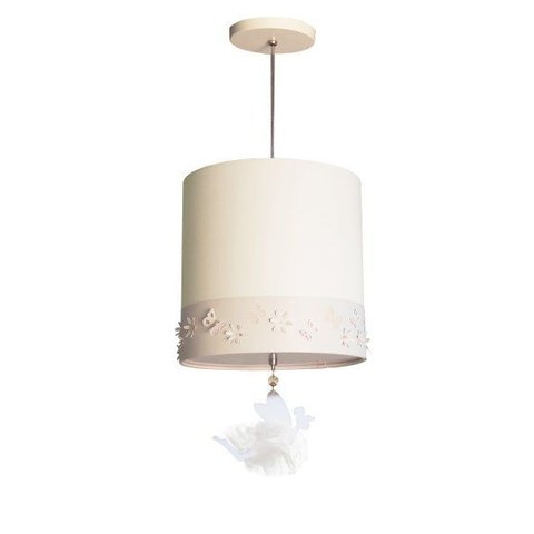 Lustre Pendente Infantil Fadas Cúpula 25x25 1e27: Branco