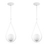 Kit 2 Luminária Pendente Aro Gota Orby Branco Magnifico - 1