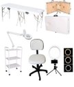 Ver imagem 1 de Kit Estética Maca Maleta Portátil Carrinho Lupa Mocho e Luminária Ring Fiscomed Kit Maca Diva para e