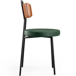 Cadeira Decorativa Estofada Para Sala De Jantar Barcelona L02 Couríssimo Camel Facto Verde - Lyam - 6