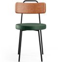 Ver imagem 3 de Cadeira Decorativa Estofada para Sala de Jantar Barcelona L02 Couríssimo Camel Facto Verde - Lyam