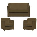 Ver imagem 1 de Kit Namoradeira Decorativa + 2 Poltronas para Sala Manicure Recepção Consultório Mila Suede