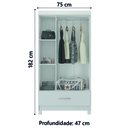 Ver imagem 3 de Guarda Roupas Casal 6 Portas 2 Gavetas Flash Amêndoa Demobile