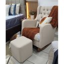 Ver imagem 2 de Poltrona Amamentação Balanço e Puff Linho Quarto Bebê Nina