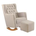 Ver imagem 1 de Poltrona Amamentação Balanço e Puff Linho Quarto Bebê Nina