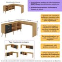 Ver imagem 3 de Mesa de Escritório em L com 3 Gavetas Porto Multimóveis Mp6044 Madeirado/preto
