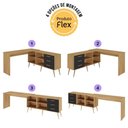 Ver imagem 6 de Mesa de Escritório em L com 3 Gavetas Porto Multimóveis Mp6044 Madeirado/preto