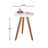 Mesa de Canto Pés Palito Amadeirado com Tampo Vidro 35cm Branco 70cm - 2