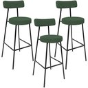 Ver imagem 1 de Kit 03 Banquetas Alta Bar Cozinha Sala De Jantar Estrutura Em Aço Milão F01 Suede Verde Musgo - Lyam