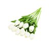 Arranjo Buque de Tulipas Artificial Realista 9 Flores Branco - 1