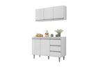 Ver imagem 1 de Kit Balcão Gabinete para Pia Andreia e Armário Aéreo Andreia 120cm Branco - Ajl Móveis