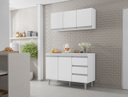 Ver imagem 5 de Kit Balcão Gabinete para Pia Andreia e Armário Aéreo Andreia 120cm Branco - Ajl Móveis