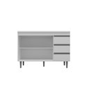 Ver imagem 3 de Kit Balcão Gabinete para Pia Andreia e Armário Aéreo Andreia 120cm Branco - Ajl Móveis