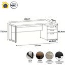 Ver imagem 7 de Mesa Diretor para Escritório F5 Office g Moderno 3 Gavetas 150cm Macadâmia com Branco F5 Office