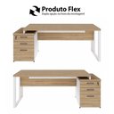 Ver imagem 3 de Mesa Diretor para Escritório F5 Office g Moderno 3 Gavetas 150cm Macadâmia com Branco F5 Office