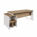 Ver mais imagens de Mesa Diretor para Escritório F5 Office g Moderno 3 Gavetas 150cm Macadâmia com Branco F5 Office