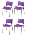 Ver imagem 2 de Cadeira Iso Base Cinza, Igreja, Escola, Escritório -violeta Kit 4 Peças