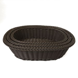 CONJUNTO DE CESTOS EM FIBRA SINTETICA MARROM 3 PCS G 30CM X 2 BTC Decor
