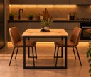 Ver imagem 3 de Mesa de Jantar Reforçada Industrial 120x70cm Tampo Bege Pés Preto