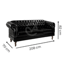 Ver imagem 4 de Conjunto 03 Peças Namoradeira e Poltronas Chesterfield Duque Via Encanto Courano Marrom