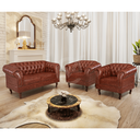 Ver imagem 2 de Conjunto 03 Peças Namoradeira e Poltronas Chesterfield Duque Via Encanto Courano Marrom