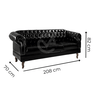 Conjunto 03 Peças Namoradeira e Poltronas Chesterfield Duque Via Encanto Courano Marrom - 4
