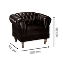 Ver imagem 3 de Conjunto 03 Peças Namoradeira e Poltronas Chesterfield Duque Via Encanto Courano Marrom