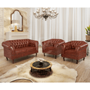 Ver imagem 2 de Conjunto 03 Peças Namoradeira e Poltronas Chesterfield Duque Via Encanto Courano Marrom