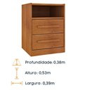 Ver imagem 6 de Mesa de Cabeceira CR35468 2 Gavetas Nicho MDP Moderno Amadeirado Multimóveis