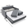 Sofá-Cama 3 Lugares Queen Herval Space, Suede Molhado Cinza - 9
