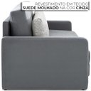 Ver imagem 7 de Sofá-Cama 3 Lugares Queen Herval Space, Suede Molhado Cinza