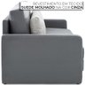 Sofá-Cama 3 Lugares Queen Herval Space, Suede Molhado Cinza - 7