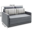 Ver mais imagens de Sofá-Cama 3 Lugares Queen Herval Space, Suede Molhado Cinza