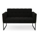 Ver imagem 3 de Sofá Namoradeira Elisa Suede Preto Base Metálica Industrial Preto - D'Rossi