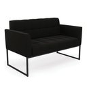 Ver imagem 1 de Sofá Namoradeira Elisa Suede Preto Base Metálica Industrial Preto - D'Rossi
