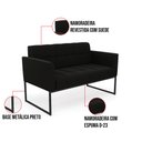 Ver imagem 6 de Sofá Namoradeira Elisa Suede Preto Base Metálica Industrial Preto - D'Rossi