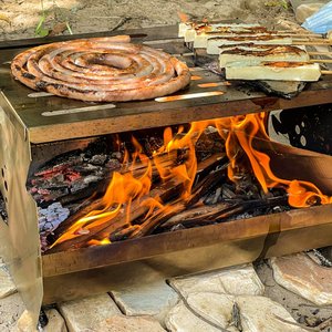 Churrasqueira Inox 45x40cm-camping- Trilhas e Aventuras Contry