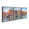 Quadros Para Sala Trio Moderno Holanda Amsterdam Paisagem:Preta - 1