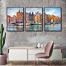 Quadros Para Sala Trio Moderno Holanda Amsterdam Paisagem:Preta - 2