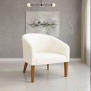 Ver imagem 1 de Poltrona Sala Decorativa Stella Pé Madeira Trapézio Castanho Cotelê Ext/veludo D03 - D’Rossi